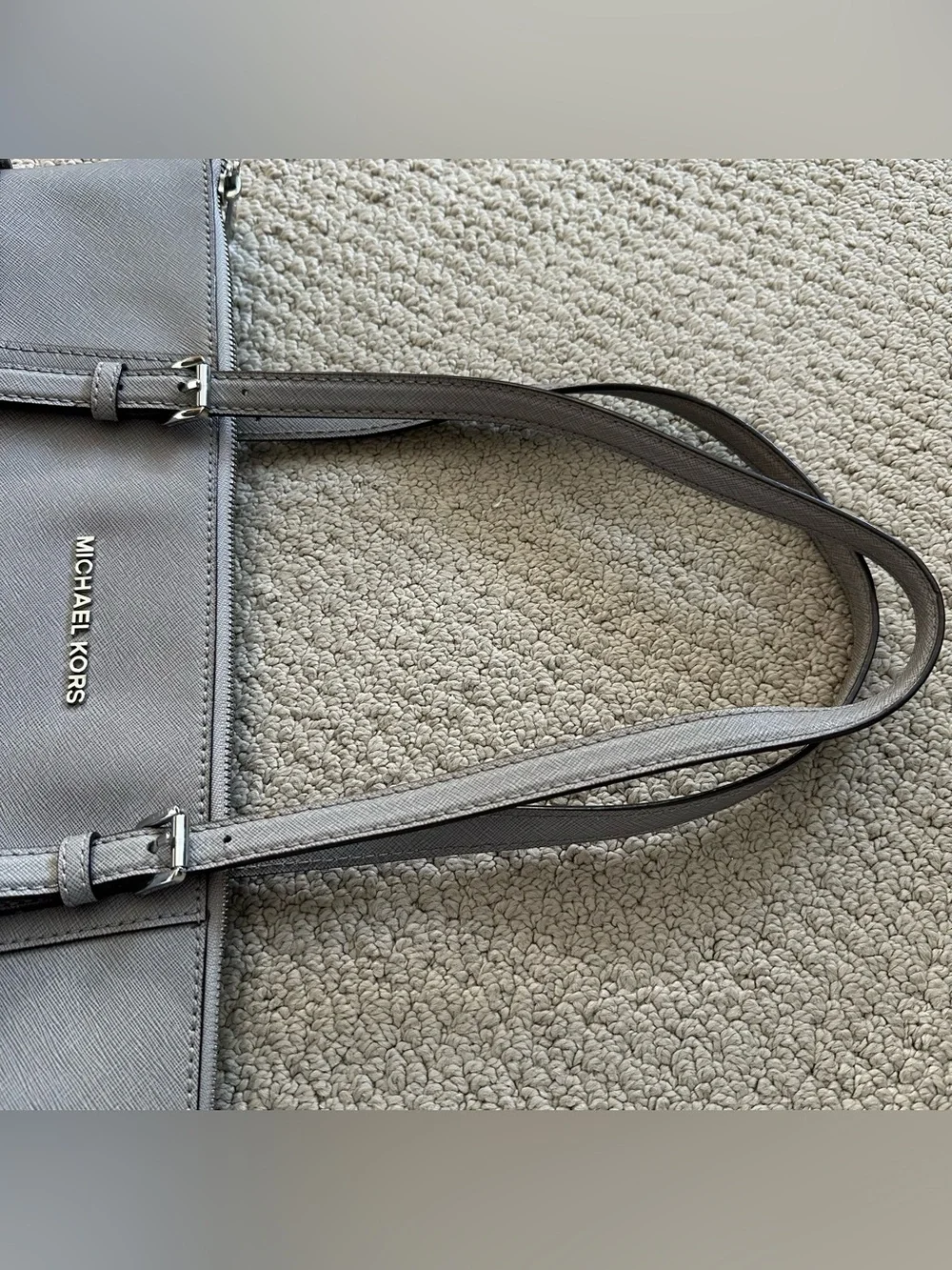 Michael Kors Gray/taupe Tote Bag with Exterior Pockets